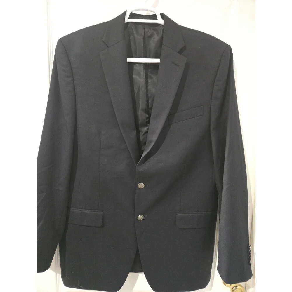 Michael Michael Kors Macy's Men Store Navy Blazer Jacket 42L 70% Wool Preppy